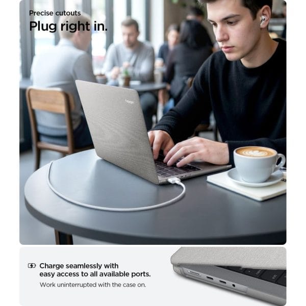 Θήκη MacBook Pro 14 M1-M5 Pro / Max 2021-2026 Spigen Urban Fit Heather Grey (ACS10976) - Image 11