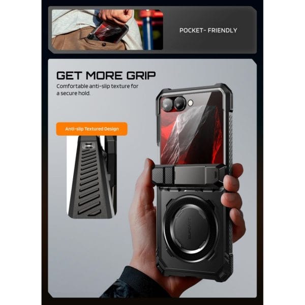 Θήκη Samsung Galaxy Z Flip 8 Supcase UB Grip Mag MagSafe Black - Image 7