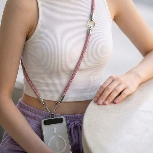 Λουράκι Κινητού Crossbody & Χεριού Tech-Protect C10S Rope Ροζ / Τιτανίου - Image 6