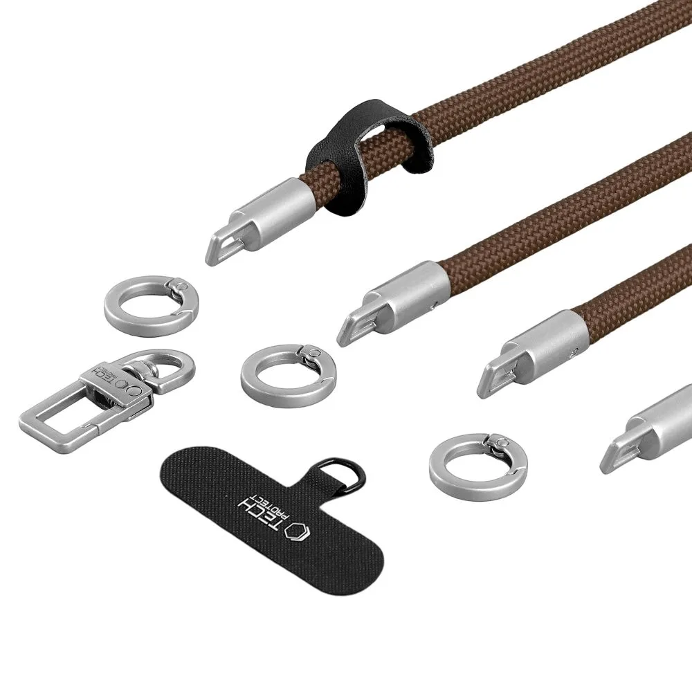 Λουράκι Κινητού Crossbody & Χεριού Tech-Protect C10S Rope Καφέ / Τιτανίου - Image 3