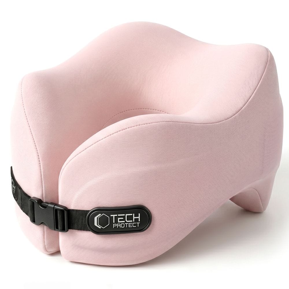 Μαξιλάρι αυχένα ταξιδίου Tech-Protect ComfortRest memory foam ροζ