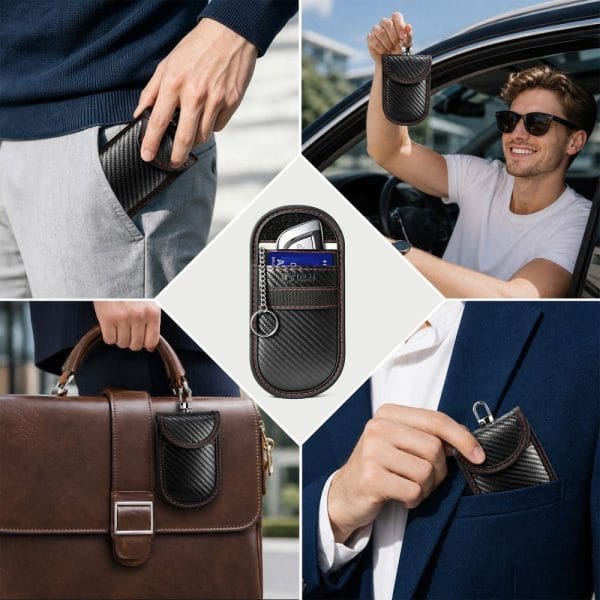Θήκη Κλειδιών Αυτοκινήτου Tech-Protect KLR100 RFID Signal Blocker Carbon Black / Red - Image 6