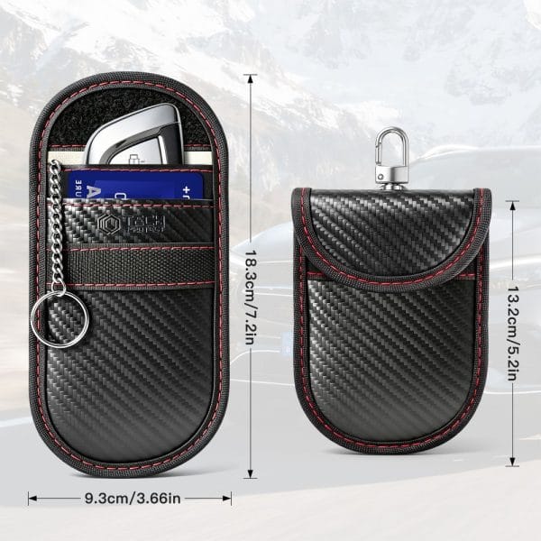 Θήκη Κλειδιών Αυτοκινήτου Tech-Protect KLR100 RFID Signal Blocker Carbon Black / Red - Image 7