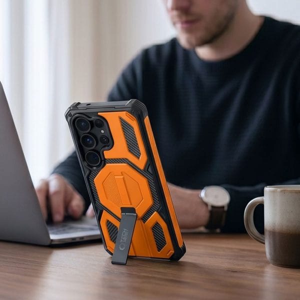 Θήκη Samsung Galaxy S26 Ultra Tech-Protect MagBlast MagSafe με 2 Τζάμια Black/Orange - Image 5