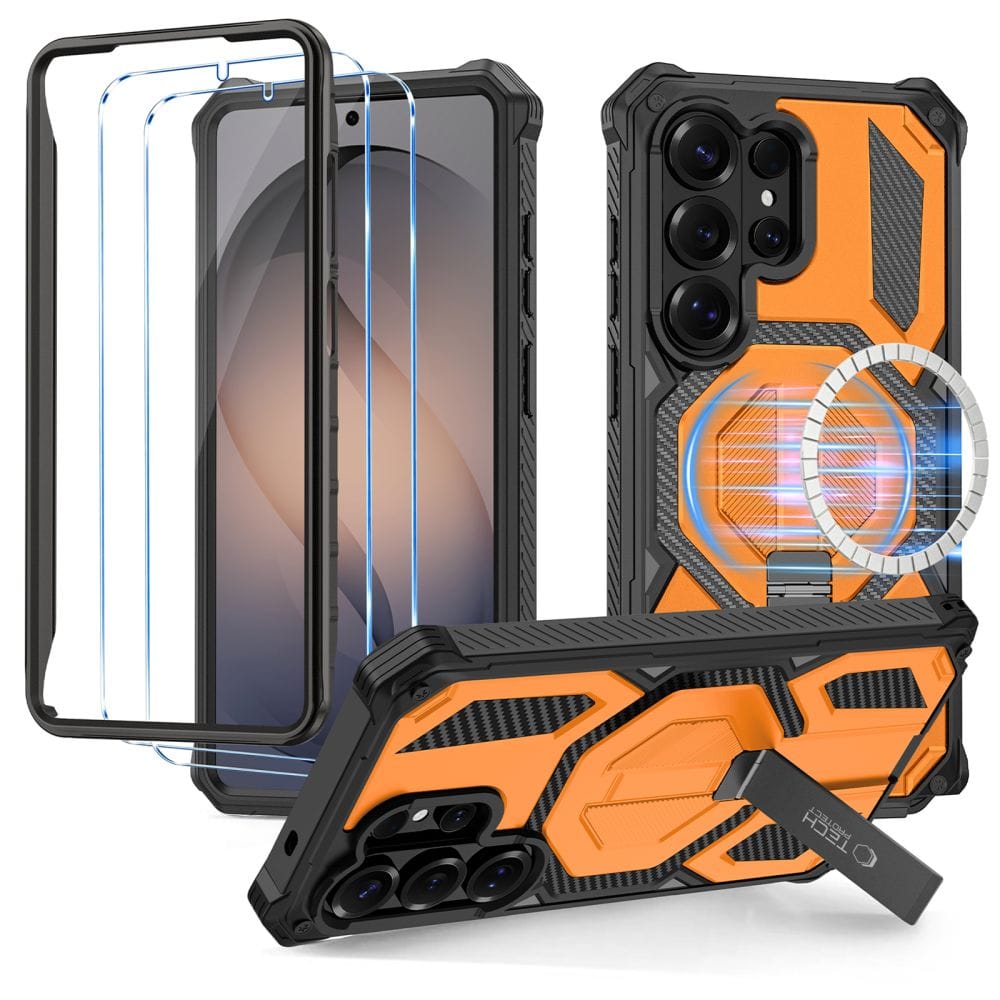 Θήκη Samsung Galaxy S26 Ultra Tech-Protect MagBlast MagSafe με 2 Τζάμια Black Orange