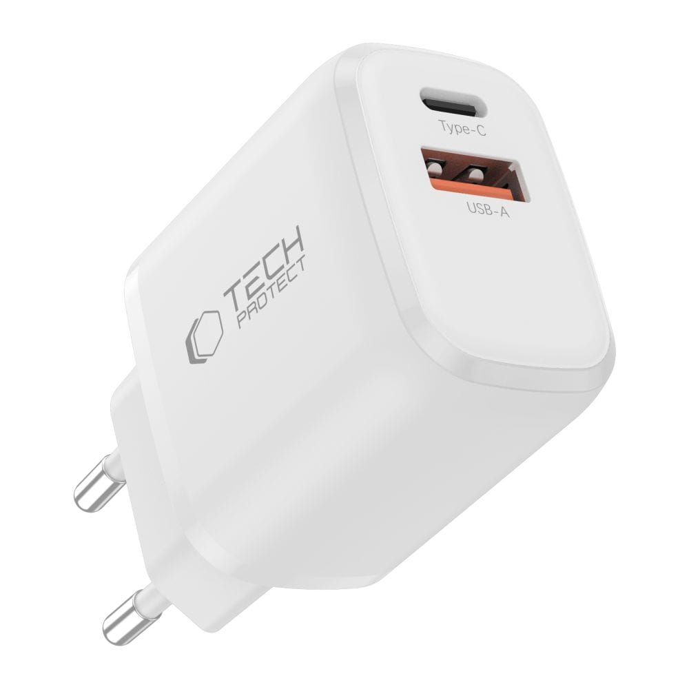 Φορτιστής Τοίχου Tech-Protect NCA65W-GAN 65W USB-C PD / USB-A QC 3.0 White - Image 2