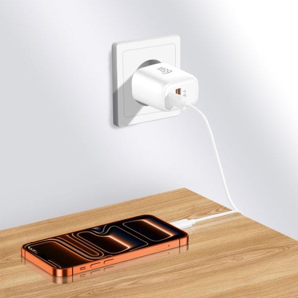 Φορτιστής Τοίχου Tech-Protect NCA65W-GAN 65W USB-C PD / USB-A QC 3.0 White - Image 6