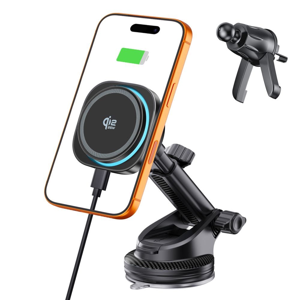 Μαγνητική Βάση Φόρτισης Αυτοκινήτου Tech-Protect V20 ArcticBoost MagSafe Qi2.2 25W Μαύρη - Image 2