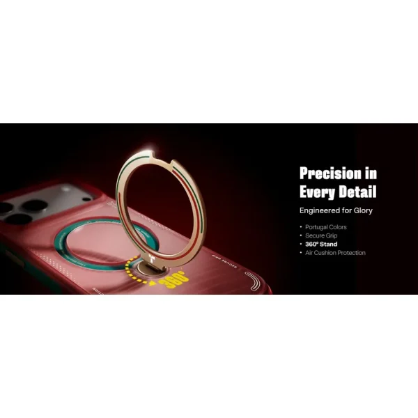 Θήκη iPhone 17 Pro Max Torras Ostand Q3 Air World Cup Limited MagSafe Portugal Red / Green - Image 5