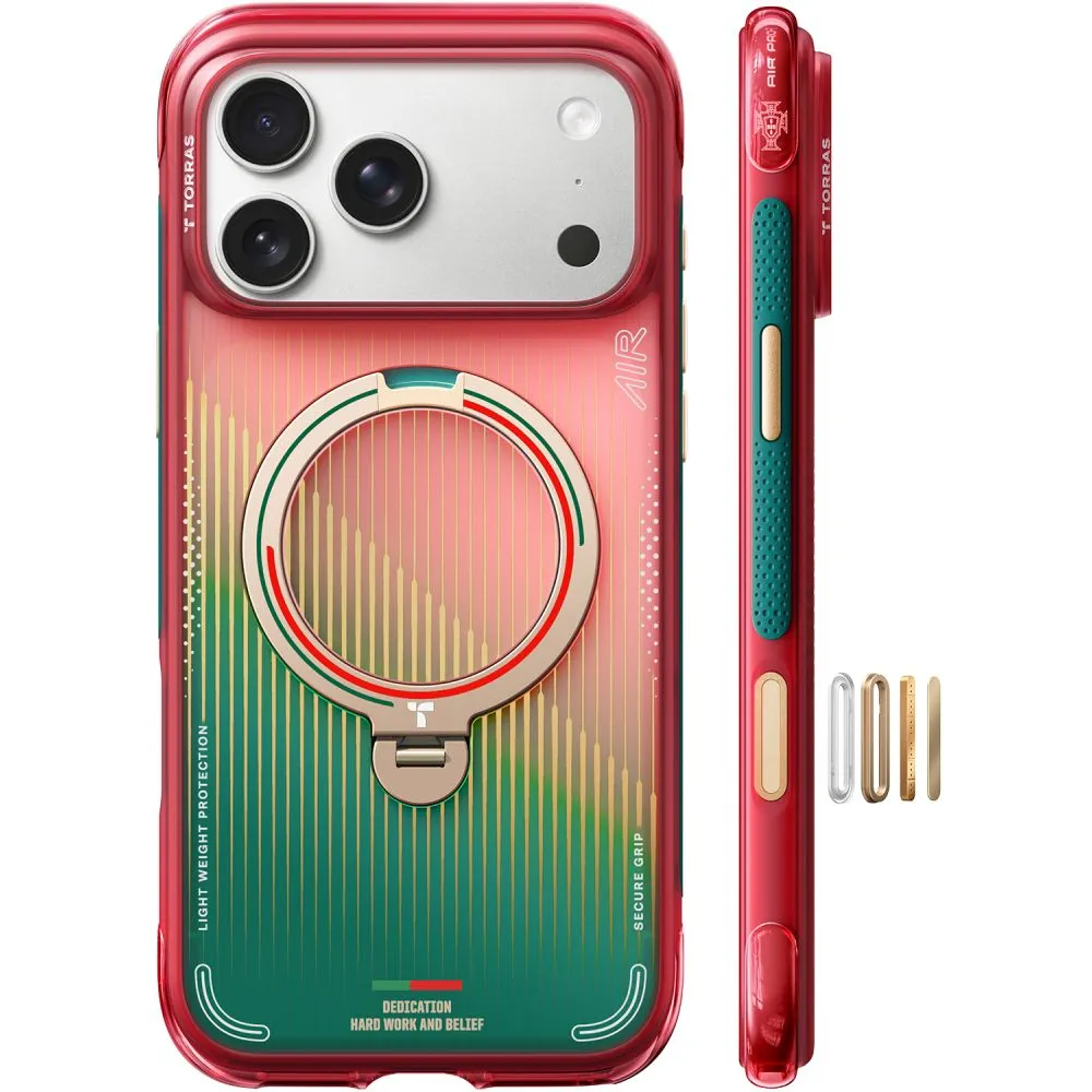 Θήκη iPhone 17 Pro Torras Ostand Q3 Air World Cup Limited MagSafe Portugal Red / Green - Image 2