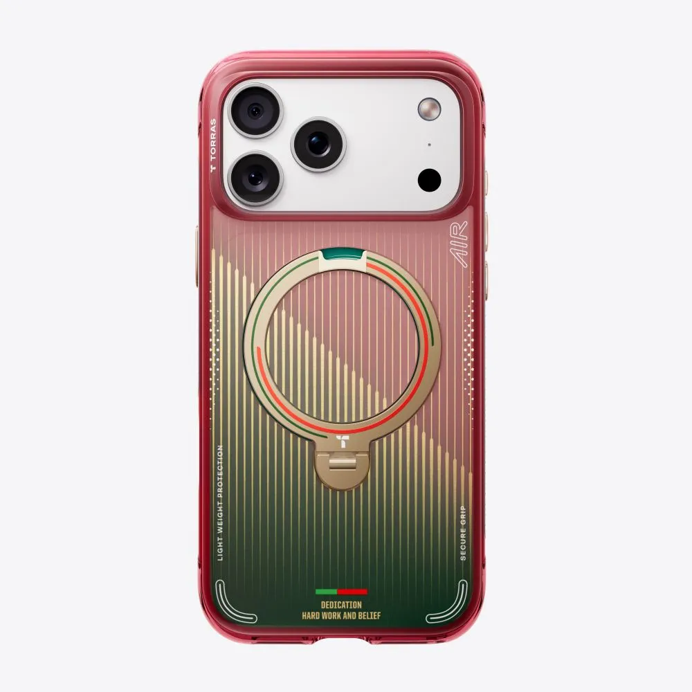Θήκη iPhone 17 Pro Torras Ostand Q3 Air World Cup Limited MagSafe Portugal Red / Green - Image 3