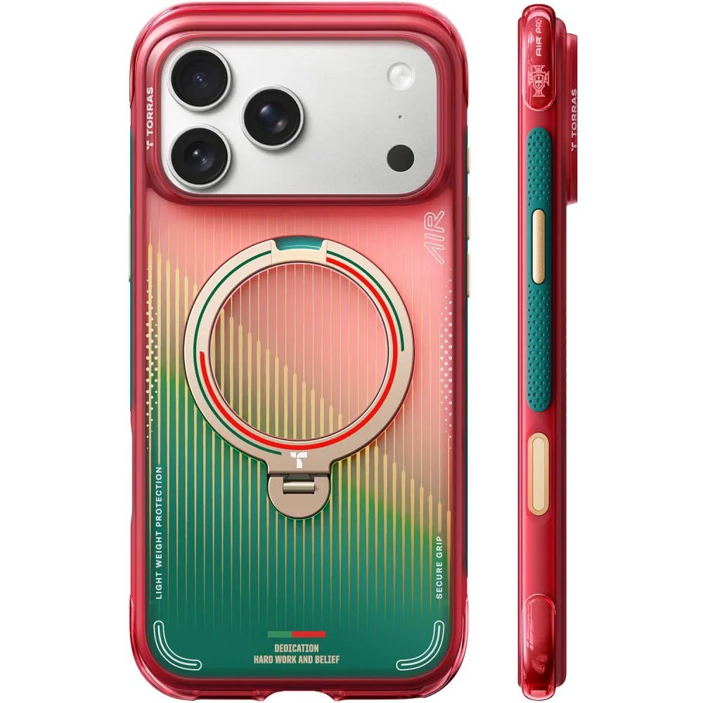 Θήκη iPhone 17 Pro Torras Ostand Q3 Air World Cup Limited MagSafe Portugal Red / Green
