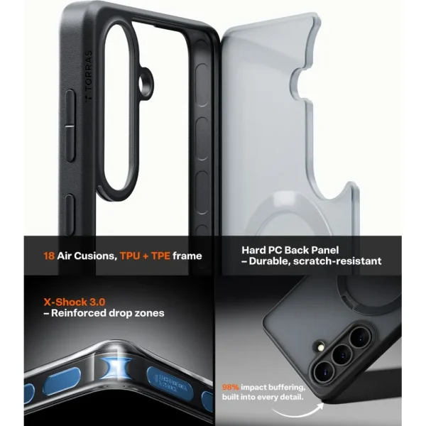 Θήκη Samsung Galaxy S26 Torras Ostand Q3 Spin Obsidian Black - Image 7
