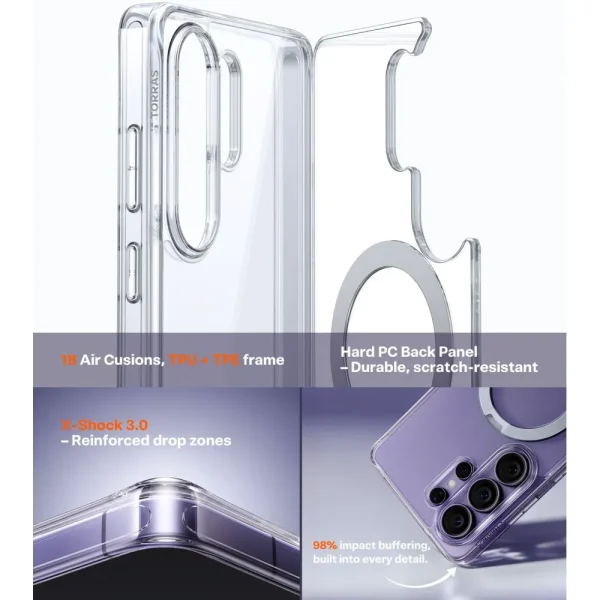 Θήκη Samsung Galaxy S26 Ultra Torras Ostand Q3 Spin Clear - Image 7