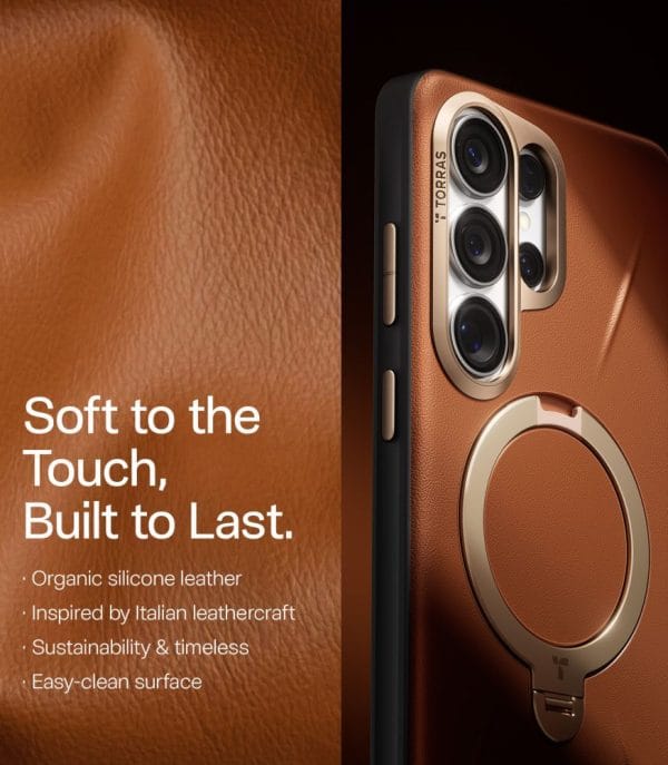 Θήκη Samsung Galaxy S26 Ultra Torras Ostand Q3 VegSkin Amber Brown - Image 4