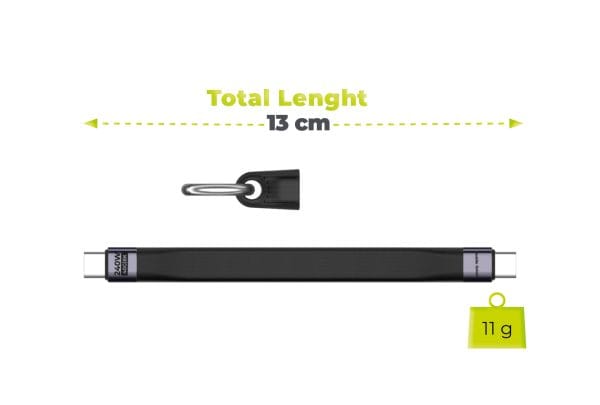 Mobile Origin 240W 40Gbps 8K USB-C Keychain Cable CB17 Black