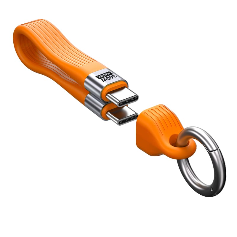 Mobile Origin 240W 40Gbps 8K USB-C Keychain Cable CB17 Orange