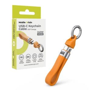 Καλώδιο Μπρελόκ USB-C σε USB-C Mobile Origin CB17 240W USB4 40Gbps 8K Orange