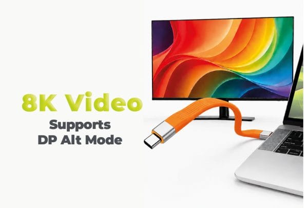Mobile Origin 240W 40Gbps 8K USB-C Keychain Cable CB17 Orange