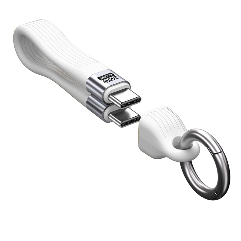 Mobile Origin 240W 40Gbps 8K USB-C Keychain Cable CB17 White