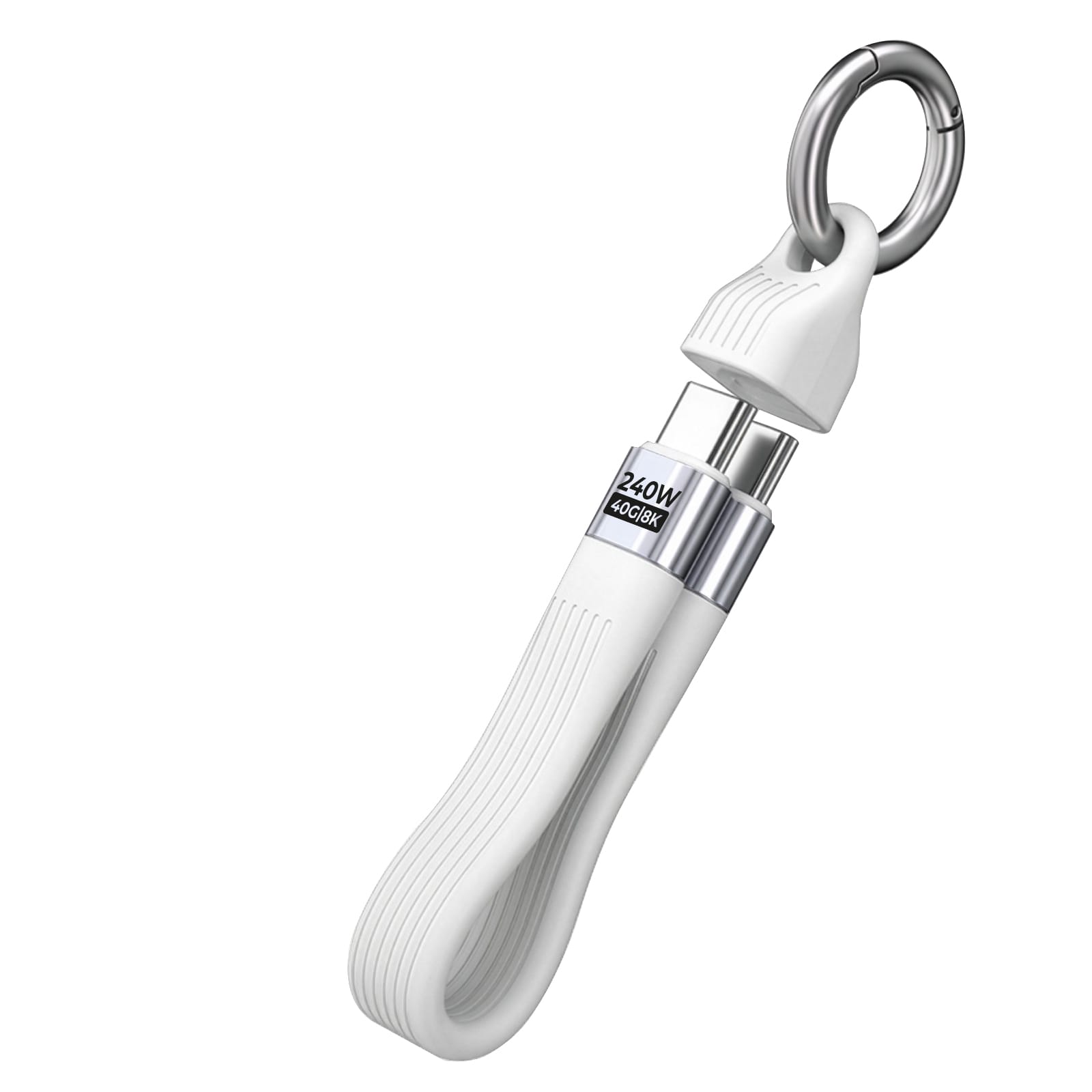 Mobile Origin 240W 40Gbps 8K USB-C Keychain Cable CB17 White