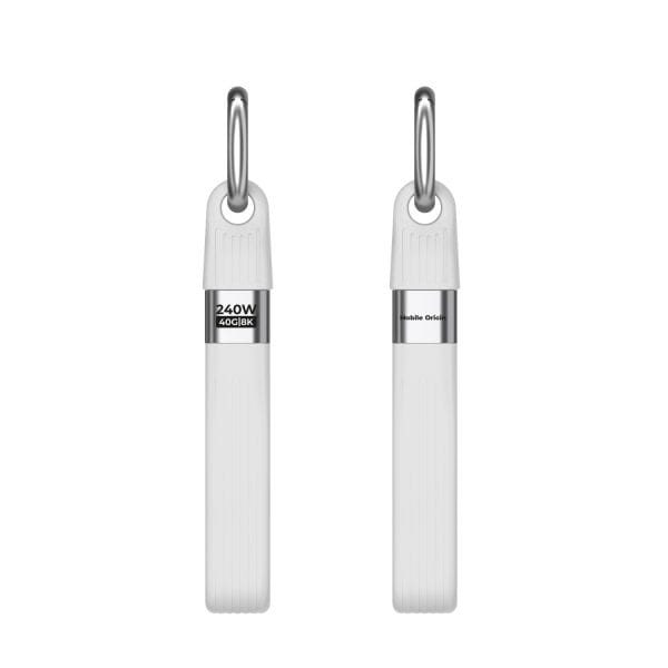 Mobile Origin 240W 40Gbps 8K USB-C Keychain Cable CB17 White