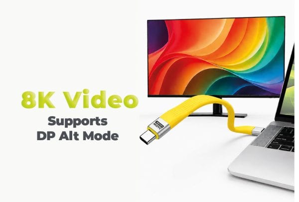 Mobile Origin 240W 40Gbps 8K USB-C Keychain Cable CB17 Yellow