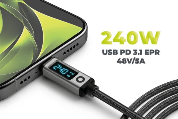 Mobile Origin 240W 80Gbps 8K/60Hz LED Display USB-C Cable 1.5m CB18