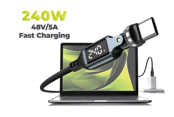 Mobile Origin 240W Display 540° Rotating USB-C to USB-C Cable 1.8 m CB16