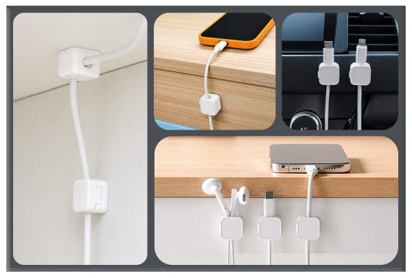 Mobile Origin Cable Cord Organizer Holder CB8 White