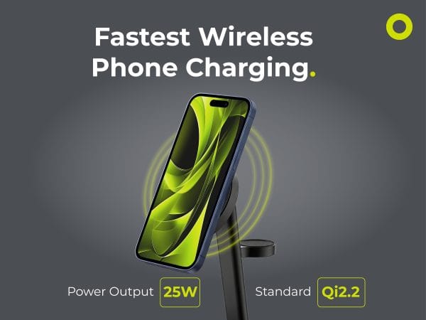 Mobile Origin Qi2 25W PowerStand Pro 3in1 with 40-60W AVS GaN Charger PW40 Black