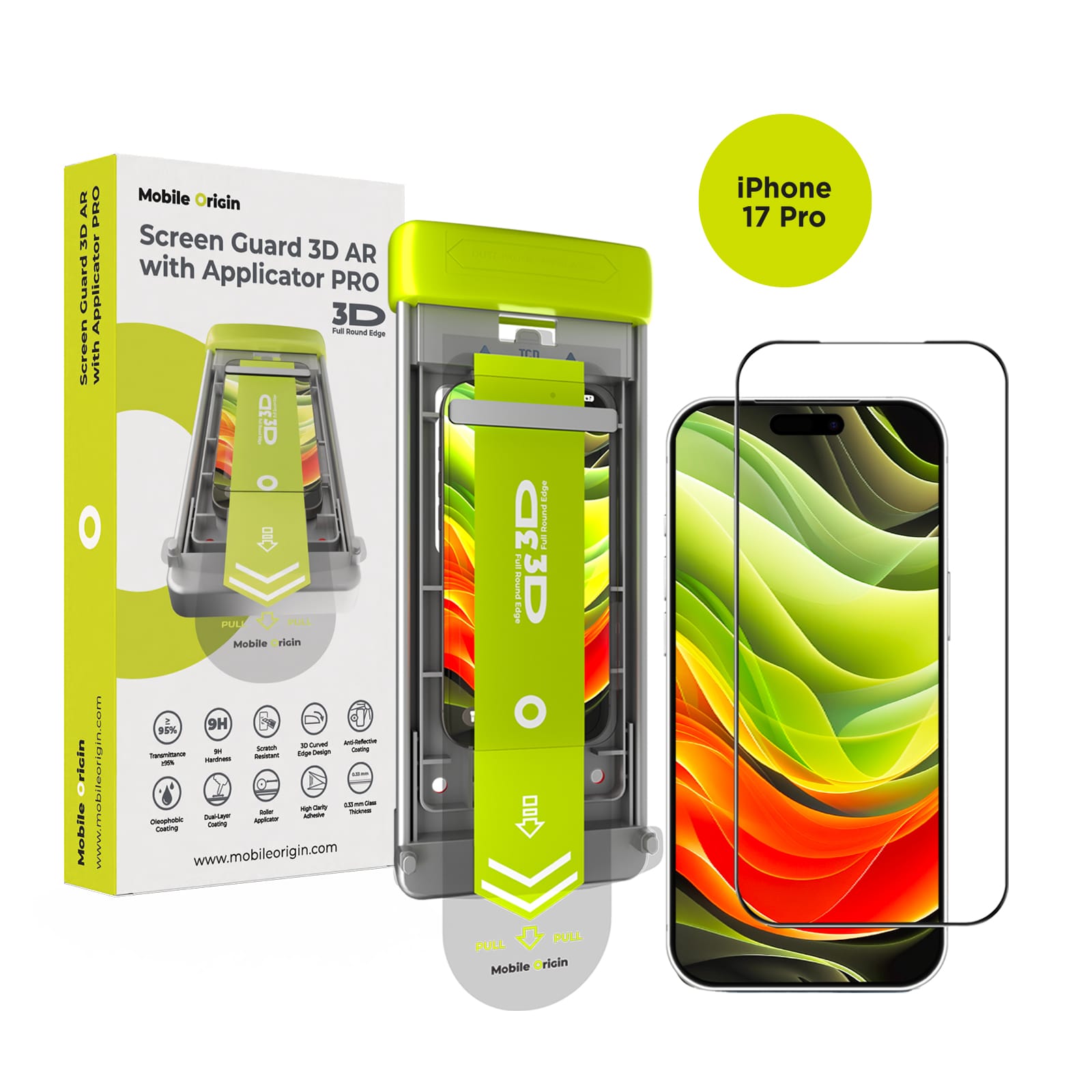Τζάμι Προστασίας iPhone 17 Pro Mobile Origin Screen Guard 3D AR με Applicator PRO