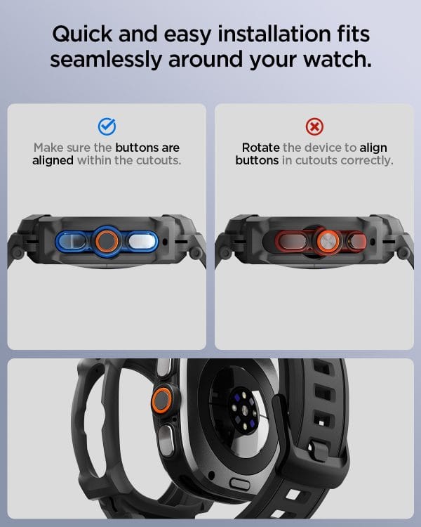 Spigen Rugged Armor Pro matte black - Samsung Galaxy Watch Ultra 2 47mm