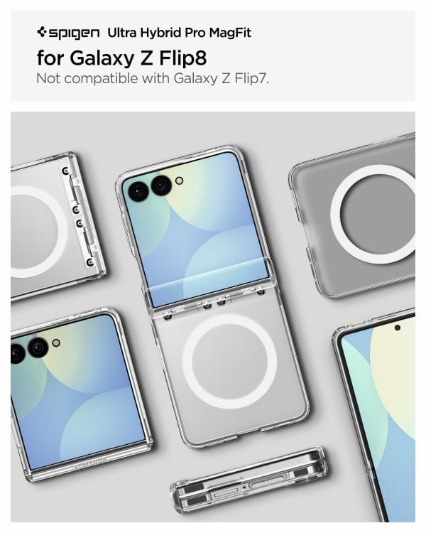 Spigen Ultra Hybrid Pro MagSafe clear white - Samsung Galaxy Z Flip8