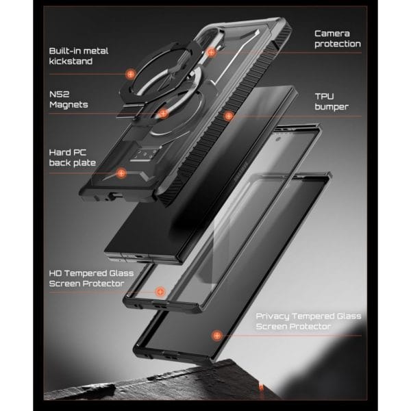 Θήκη Samsung Galaxy Z Fold 8 Supcase UB Grip Mag MagSafe 2-Set Black - Image 7