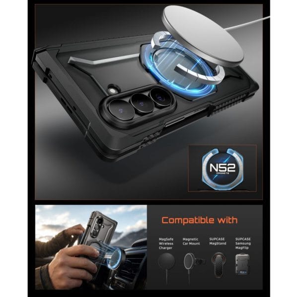 Θήκη Samsung Galaxy Z Fold 8 Supcase UB Grip Mag MagSafe 2-Set Black - Image 8