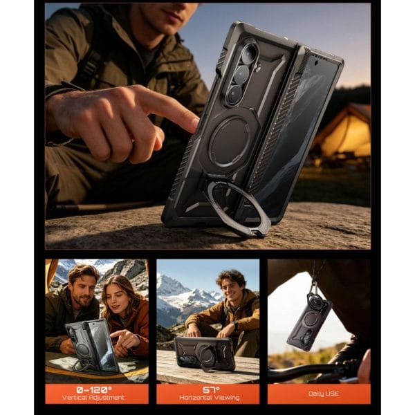 Θήκη Samsung Galaxy Z Fold 8 Supcase UB Grip Mag MagSafe 2-Set Black - Image 9