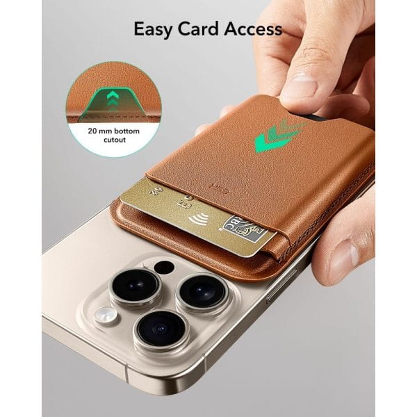 Μαγνητικό Πορτοφόλι MagSafe ESR Classic RFID 5 Καρτών Caramel Brown - Image 4