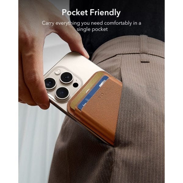 Μαγνητικό Πορτοφόλι MagSafe ESR Classic RFID 5 Καρτών Caramel Brown - Image 5