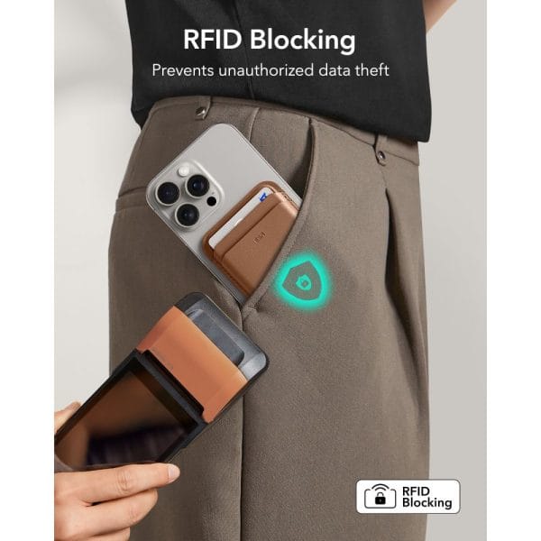 Μαγνητικό Πορτοφόλι MagSafe ESR Classic RFID 5 Καρτών Caramel Brown - Image 9