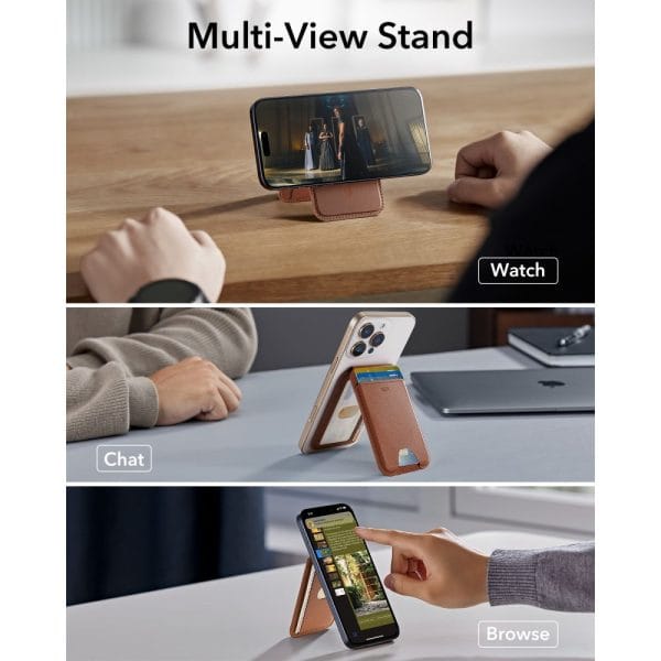Μαγνητικό Πορτοφόλι MagSafe ESR Classic RFID Wallet Stand 5 Καρτών Brown - Image 4