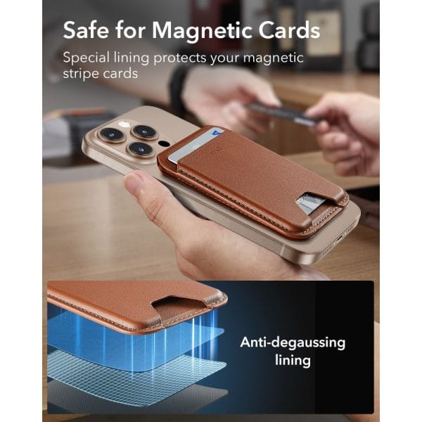 Μαγνητικό Πορτοφόλι MagSafe ESR Classic RFID Wallet Stand 5 Καρτών Brown - Image 6
