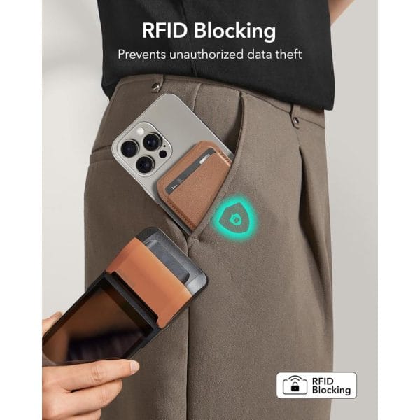 Μαγνητικό Πορτοφόλι MagSafe ESR Classic RFID Wallet Stand 5 Καρτών Brown - Image 9