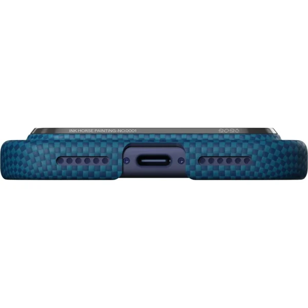 Θήκη iPhone 17 Pro Pitaka Edge Case MagSafe Ink Horse Azure Green - Image 4