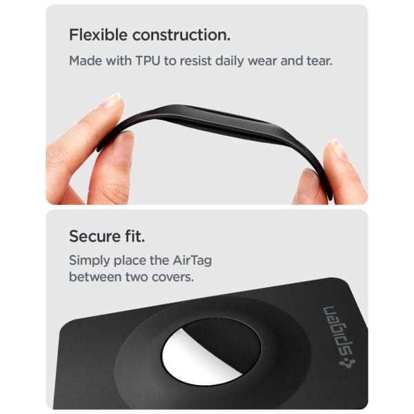 Θήκη Κάρτα Apple AirTag 1 / 2 Spigen AirFit 2 2-Pack Black (ACS11199) - Image 8