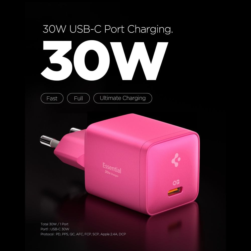 Φορτιστής Τοίχου Spigen Essential EE301EU-GAN 30W USB-C Pink (ACH10449) - Image 2