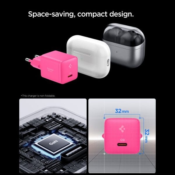 Φορτιστής Τοίχου Spigen Essential EE301EU-GAN 30W USB-C Pink (ACH10449) - Image 4