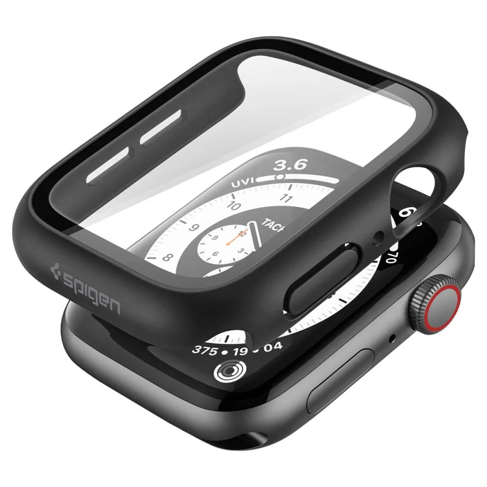 Θήκη με Τζάμι Apple Watch 44mm Spigen Thin Fit 360 Black (ACS11592) - Image 2