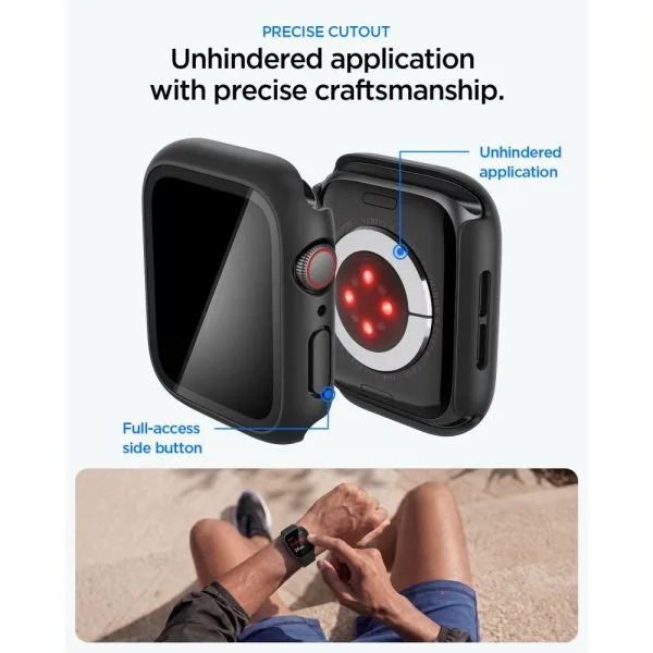 Θήκη με Τζάμι Apple Watch 44mm Spigen Thin Fit 360 Black (ACS11592) - Image 7
