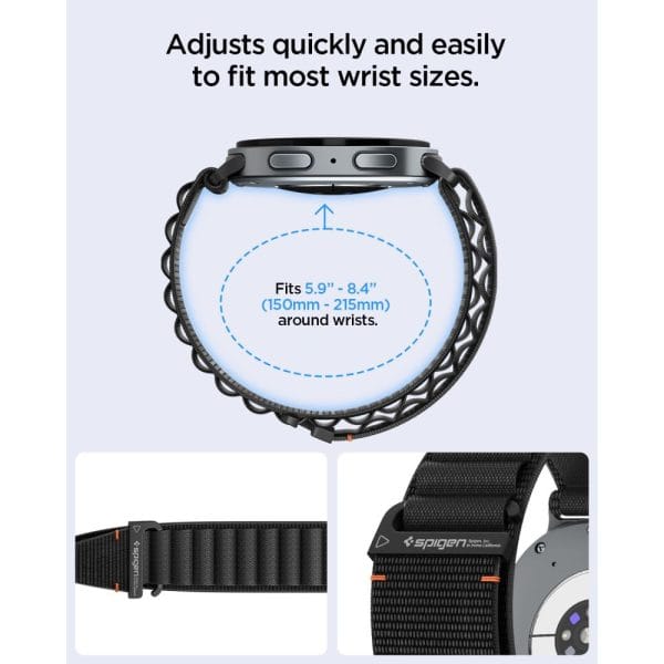 Λουράκι Samsung Galaxy Watch 8 / 9 / Classic 40 / 44 / 46mm Spigen WBF1 Black (AMP11607) - Image 9